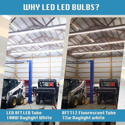 12 Pack Led Shop Lights (12PCS 8FT Flat Frosted 6000K)