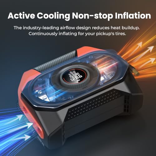 VORTEX S6 Tire Inflator Portable Air Compressor (Vivid Orange / 19200 Mah)