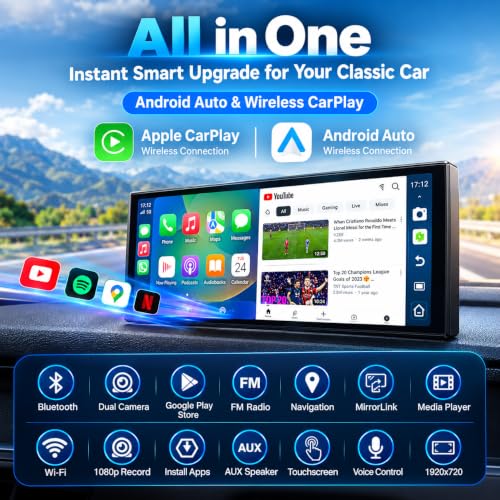 10.25″ CarPlay Screen with Dashcam and Apps