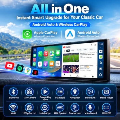 10.25″ CarPlay Screen with Dashcam and Apps