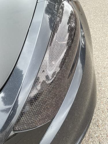 Extra Wide Headlight Taillight Vinyl Tint Wrap 16 Inch x 60 Inch Roll (16" x 60" / Hex+ Light Smoke)