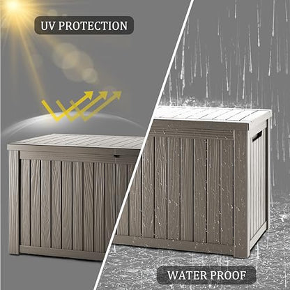 300 Gallon Resin Outdoor Storage Box (Gray / 270 gallons)