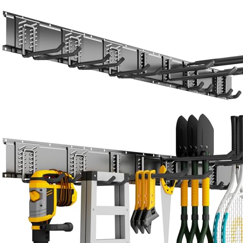 Garage Tool Organizer Wall Mount (48" - 7 Hooks)