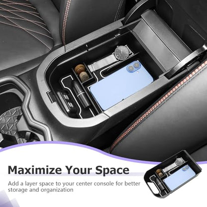 2025 RAV 4 Center Console Organizer Compatible with 2019 2020 2021 2022 2023 2024 2025 Toyota RAV 4 Accessories Armrest Console Secondary Storage Box Insert Tray ABS Material White