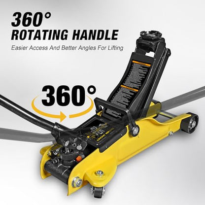2.5 Ton Trolley Jack with Carrying Case Hydraulic Low Profile Floor Jack for Cars Lift with Single Piston Lift Pump (Steel / 2.5 ton with Case)