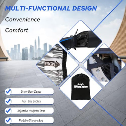 Car Cover Compatible with Chevy Corvette C8 (Black-Blue / Fit Corvette C8)