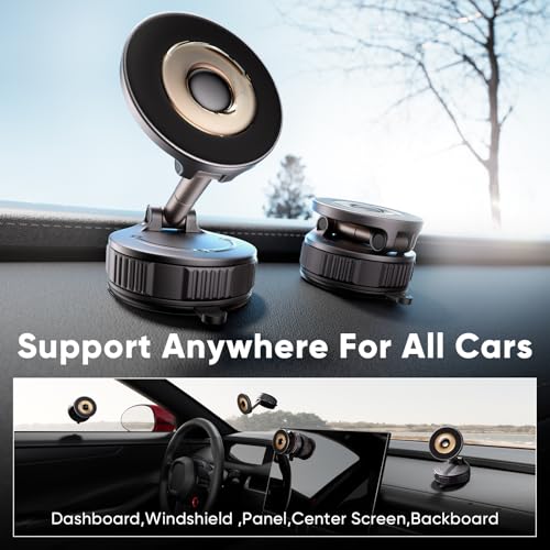 Car Phone Holder for Magsafe [80+LBS Max Suction & 2500gf Magnetic]
