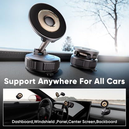 Car Phone Holder for Magsafe [80+LBS Max Suction & 2500gf Magnetic]