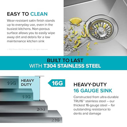 Stainless Steel 32 in Undermount Kitchen Sink KWU110 (Stainless Steel / 32 Inch / Sink)