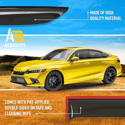 Extra Durable Window Deflectors Tape (For Honda Civic 22-26 Sedan)