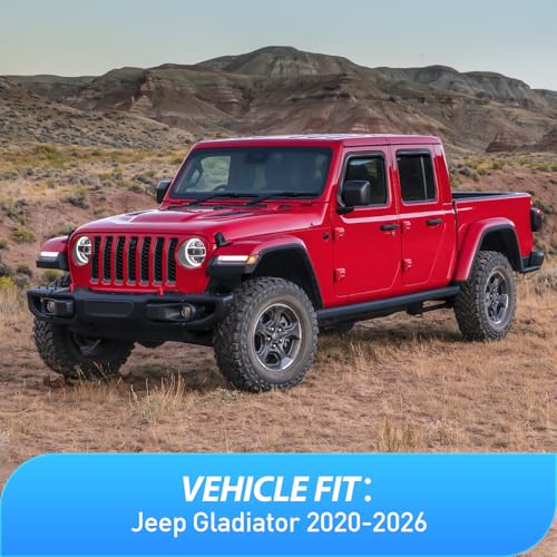 in Channel Rain Guards for Jeep Gladiator 2020 2021 2022 2023 2024 2025 2026 Side Window Deflectors (Gladiator 2020-2026)