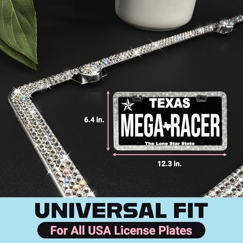 Dazzling Bling License Plate Frame for Women (Clear / 1 Piece)