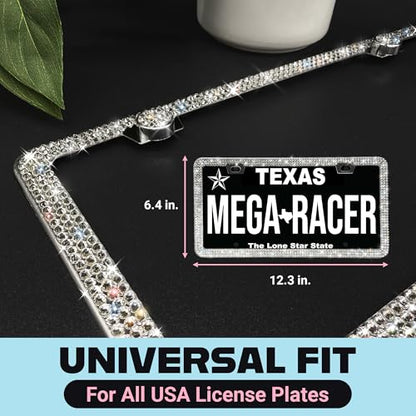 Dazzling Bling License Plate Frame for Women (Clear / 1 Piece)