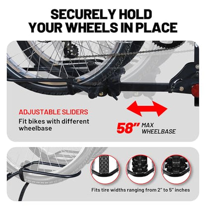 Foldable 2 Bike Rack (2-Bike Rack+200LBS (Hooks Design))