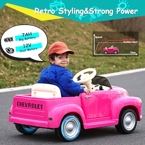 12V Kids Ride on Car Licensed Chevrolet 3100 (12v Pink)