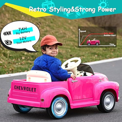 12V Kids Ride on Car Licensed Chevrolet 3100 (12v Pink)