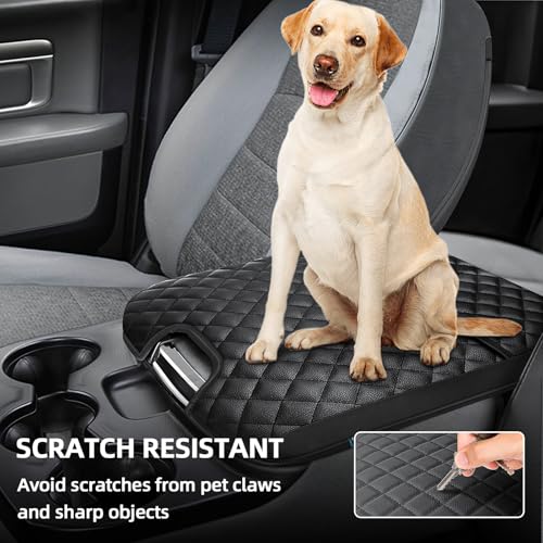 Center Console Cover for 2013 (Black Leather（with 2 Front Pockets）)