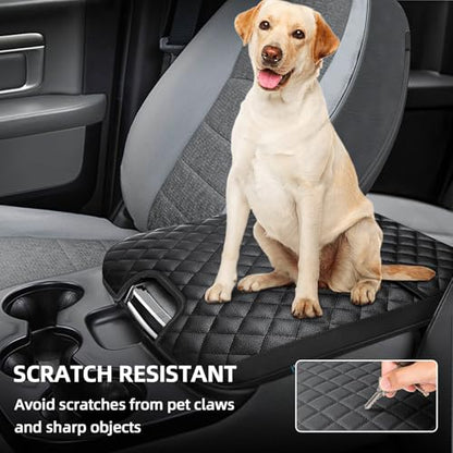 Center Console Cover for 2013 (Black Leather（with 2 Front Pockets）)