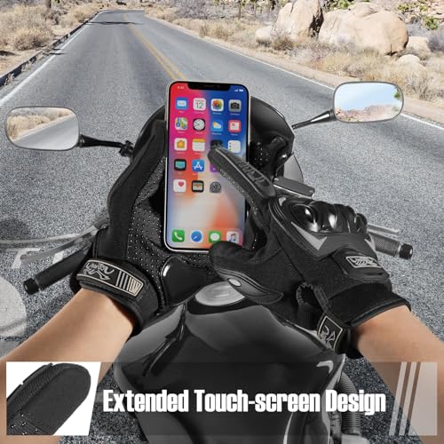 Motorcycle Gloves Breathable (Black / XX-Large)