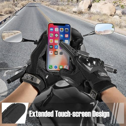 Motorcycle Gloves Breathable (Black / XX-Large)
