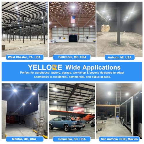 480V LED High Bay Light 300W 240W 200W Adjustable UFO Light 42000LM ETL Listed Dimmable High Bay LED Shop Lights 5000K Daylight IP65 Waterproof Commercial Bay Lighting for Warehouse Factory