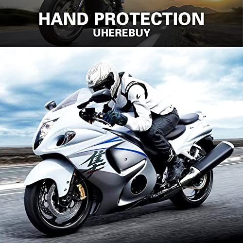 Motorcycle Gloves Touch Screen Full Finger Riding Gloves Knuckle Protection for Men and Women for Dirt Riding (Blue / X-Large)