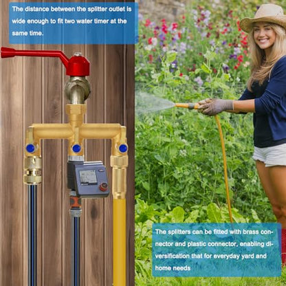 Brass Garden Hose Splitter (3 Way Hose Splitter)