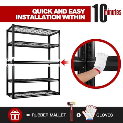 48" W Garage Shelving Heavy Duty Load 2500LBS (48''W X 72''H X18''D)