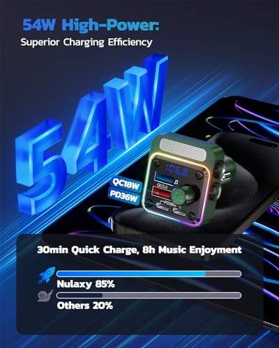 54W Bluetooth 5.3 Car Adapter (Green)