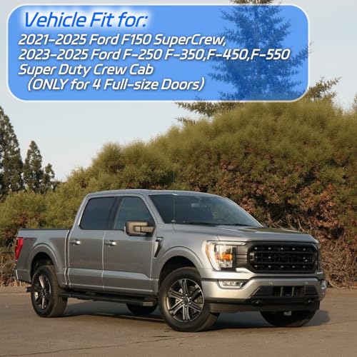 4 PCS in Channel Rain Guards Fit for 2021 2022 2023 2024 2025 2026 Ford F150 SuperCrew (For 21-26 Ford F150 SuperCrew)