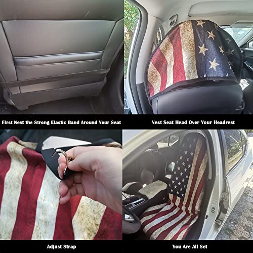 Car Seat Cover Protector Front Seats (1Pcs Front Seat Towel / American Flag)