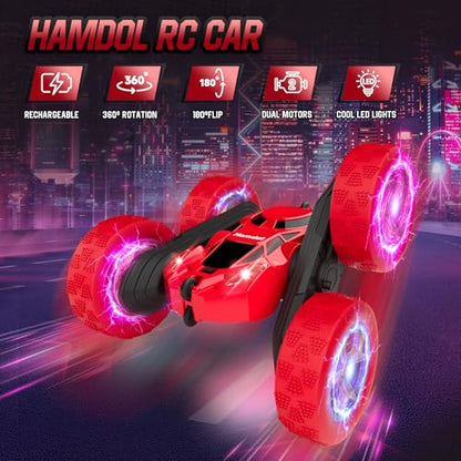 Remote Control Car for Kids Ages 6 (Red / Glow (Headlights & Wheel Lights))