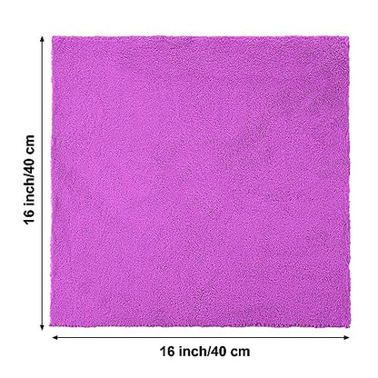 30 Pcs 16 x 16 Inch Edgeless Microfiber Plush Towels for Cars Detailing Drying Wash Polishing Absorbent Cleaning Cloths (Purple / 16 x 16 Inch)