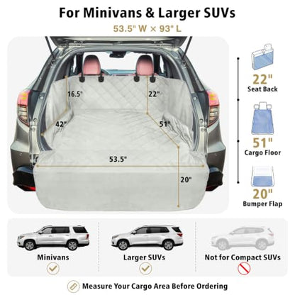 SUV Cargo Liner for Dogs (Grey / Large Extended (With Flaps) 93")