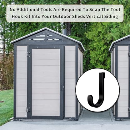 4 Pack Black J Shed Storage Hooks