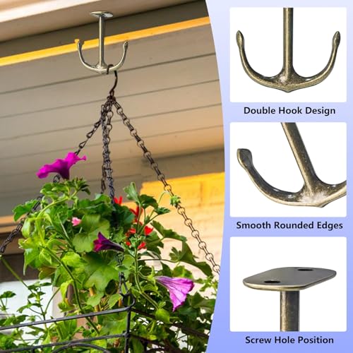 Anchor Two Prong Ceiling Hook for Closet Top Bathroom Kitchen Cabinet Garage Pack of 8