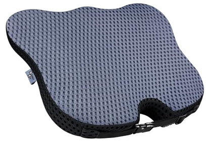 Wedge Car Seat Cushion for Better Visibility & Sciatica Pain Relief (Gray)