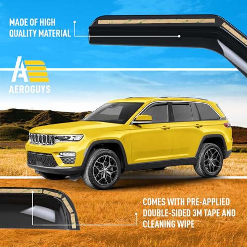 Extra Durable Window Deflectors in (For Jeep Grand Cherokee 22-26)