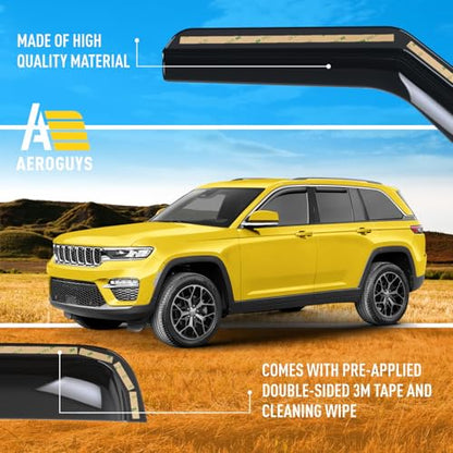 Extra Durable Window Deflectors in (For Jeep Grand Cherokee 22-26)