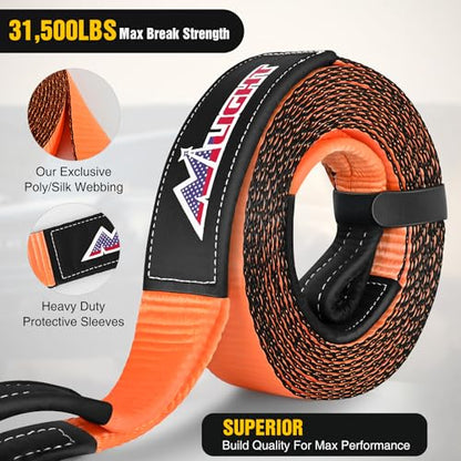 3" x 20' Recovery Tow Strap Lab Tested 31 (3in x 20ft Tow Strap / Straps)