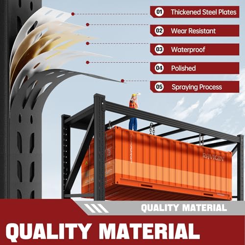 3000LBS Storage Shelves (48"W x 23.7"D x 70"H / Black)