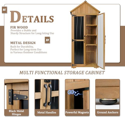 Outdoor Storage Cabinet Waterproof (Black / Standard 28" x 13.3" x 67")