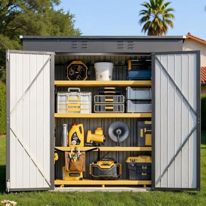 6' x 4' Outdoor Storage Shed (Dark Gray / 6' x 4')