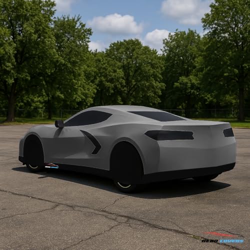 Car Cover I Fit for Corvette C8 I Indoor and Outdoor I Protection from Sun (Gray)