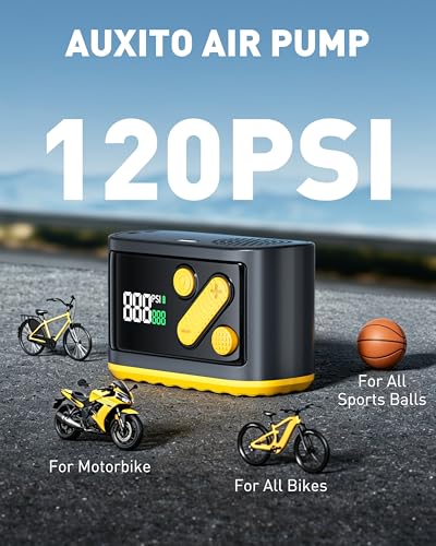 Electric Bike Pump 20s Fast Inflate 120 PSI (Pump for Bike)