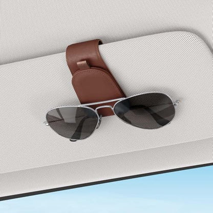 Magnetic Sunglass Holder for Car Visor (Brown)