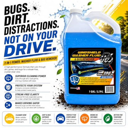 Windshield Washer Fluid 2 (Blue / 128 Fl Oz (Pack of 1))