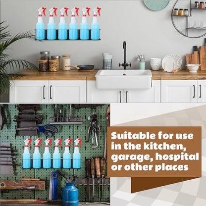 2 Pcs 6 Holes All Purpose Steel Spray Bottle Holder Heavy Duty Can Holder Rack Organizer Easy Install Wall Mount Paint Spray Bottle Organizer Storage Rack for Garage Home Workspace (Black / 6 Holes)