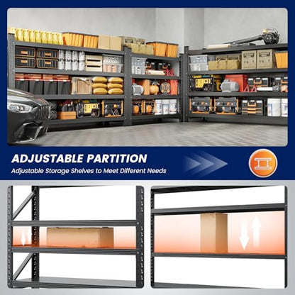 48" W Metal Garage Storage Shelves (48"Wx24"Dx69"H)