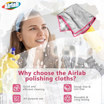 Glass Polishing Streak Free Miracle Cleaning Cloth (Sliver-pink)